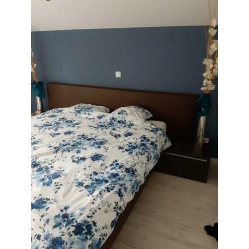 Boxspring bed 180x220, bruin sky leder