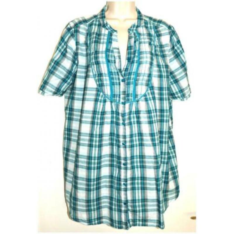 Yessica zomer blouse turquoise maat 48/50