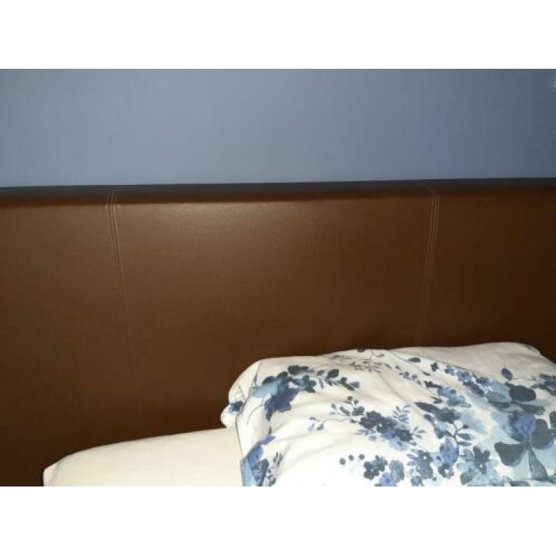 Boxspring bed 180x220, bruin sky leder
