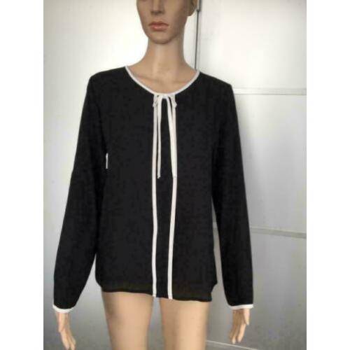 D786 Rinascimento maat M=38/40 blouse top zwart/wit