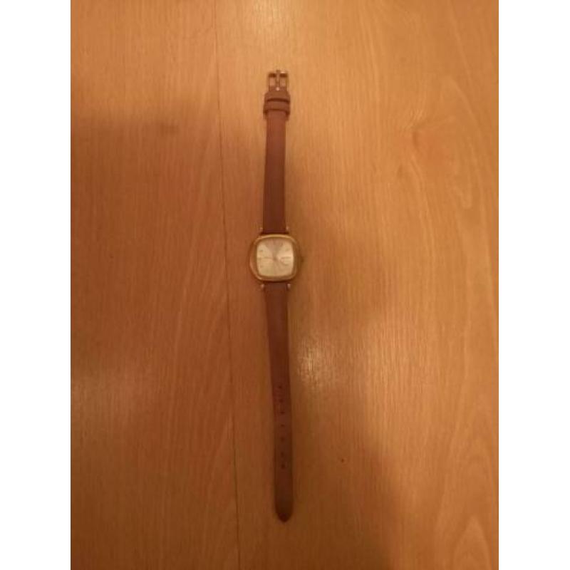 Komono moneypenny horloge roségoud met bruine band