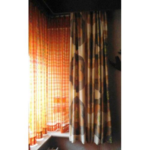 Vintage gordijnen 2 stuks overgordijnen origineel 70ties