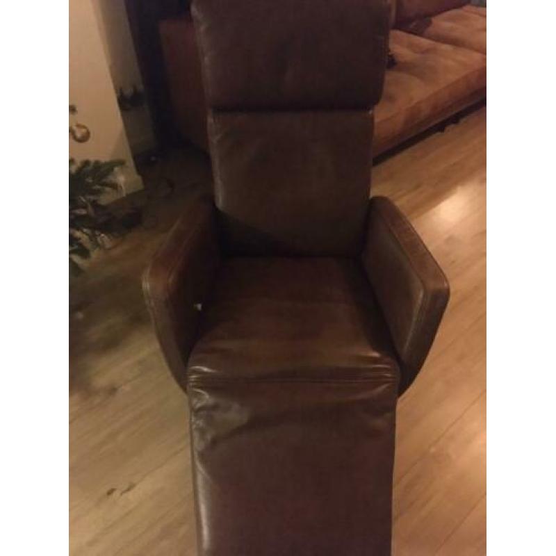 Himolla bruin leren relax stoel