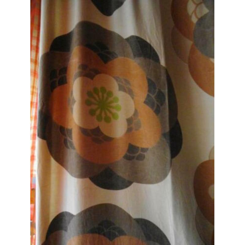 Vintage gordijnen 2 stuks overgordijnen origineel 70ties
