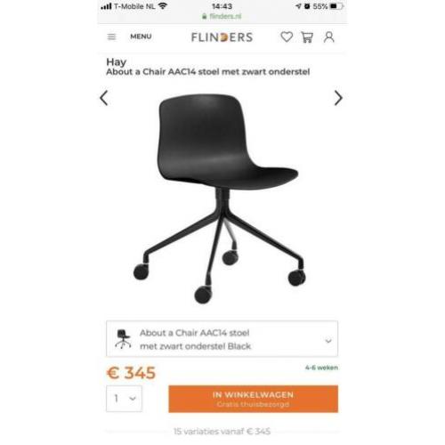Mooie zwarte Hay AAC14 stoelen
