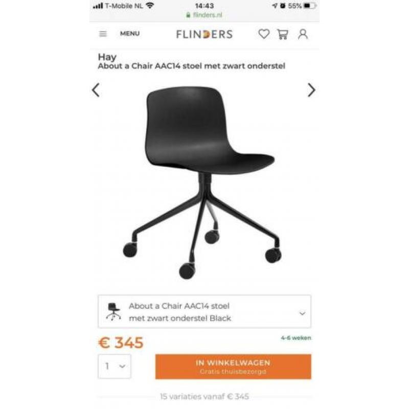 Mooie zwarte Hay AAC14 stoelen