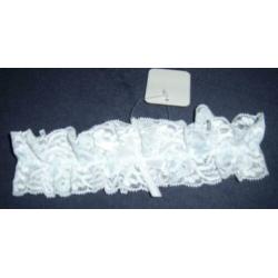 Nieuwe kousenband Something Blue ~ met wit ~ kant! Kouseband