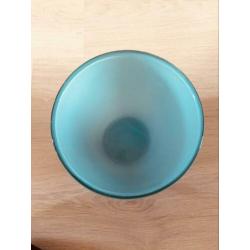 Bloempot Vaas Glas Mondgeblazen Licht Blauw