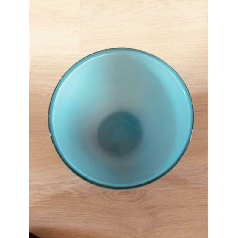 Bloempot Vaas Glas Mondgeblazen Licht Blauw