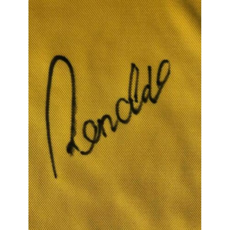 Brazilië thuis shirt '97-98 gesigneerd door Ronaldo (R9)