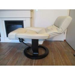 nieuwstaat Stressless Atlantic comfort fauteuil creme leder