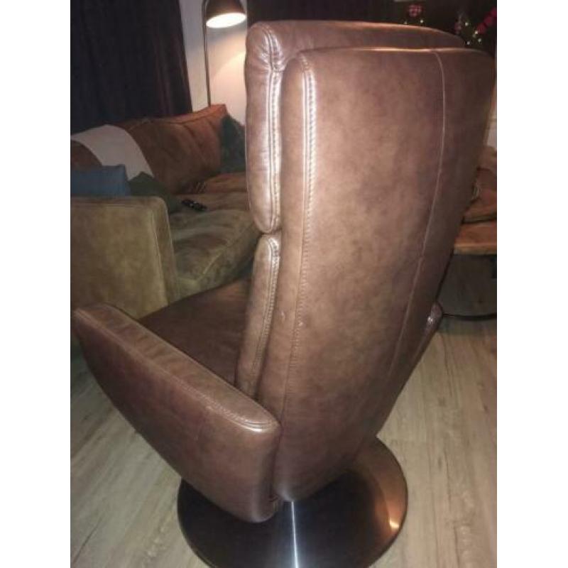 Himolla bruin leren relax stoel