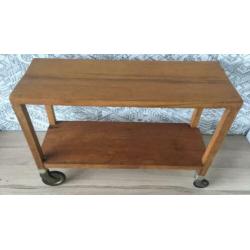 Vintage tafeltje met wielen, bijzettafel, side tabel