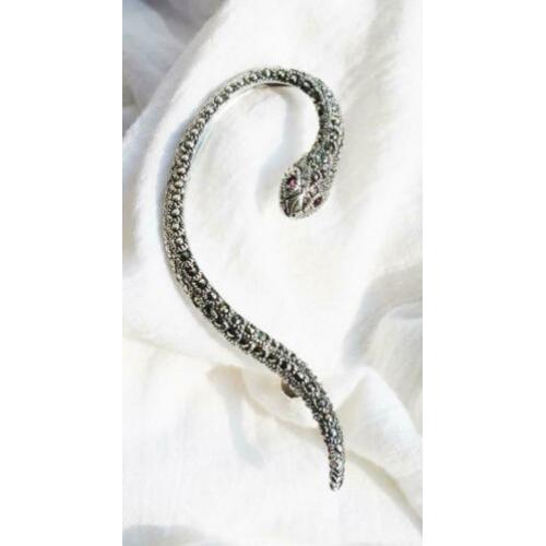 925 zilveren oorbellen, slang / cobra, marcarsiet