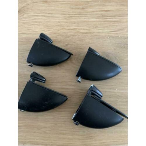 Metalen glasplaat / plank dragers mat zwart