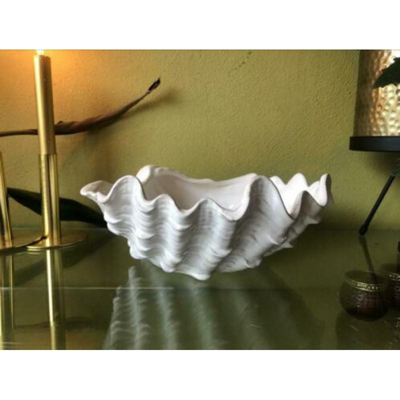 Vintage bloempot schaal schelp