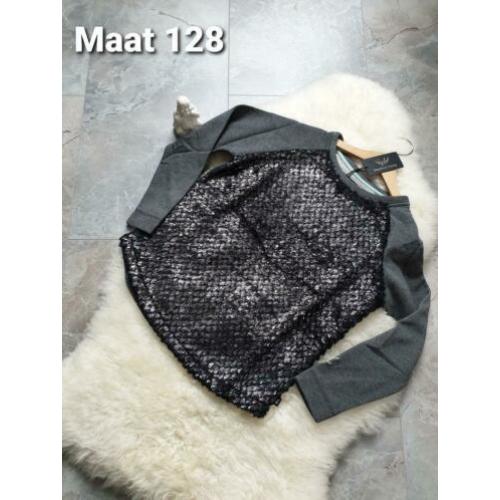 Maat 128 NIEUW Meisjes Virginia Trui Grijs FRANKIE&LIBERTY