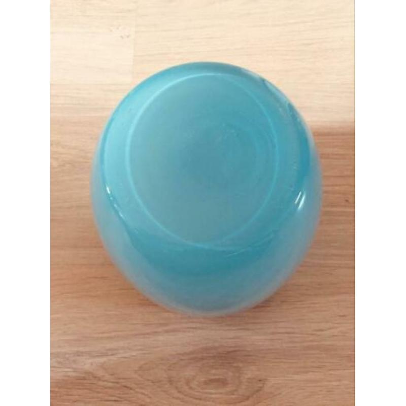 Bloempot Vaas Glas Mondgeblazen Licht Blauw