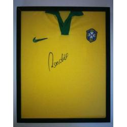 Brazilië thuis shirt '97-98 gesigneerd door Ronaldo (R9)