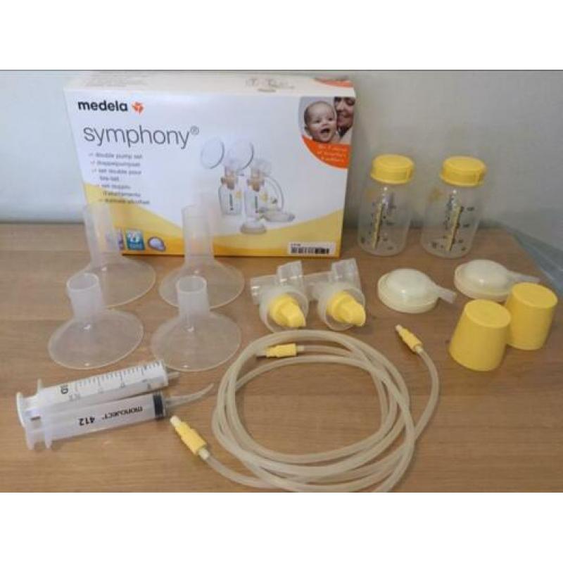 2x gebruikt. Medela Symphony set ziekenhuis kolf incl extra