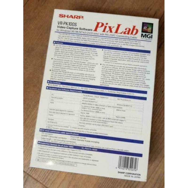 Sharp Pixlab VR-PK100S video capture software