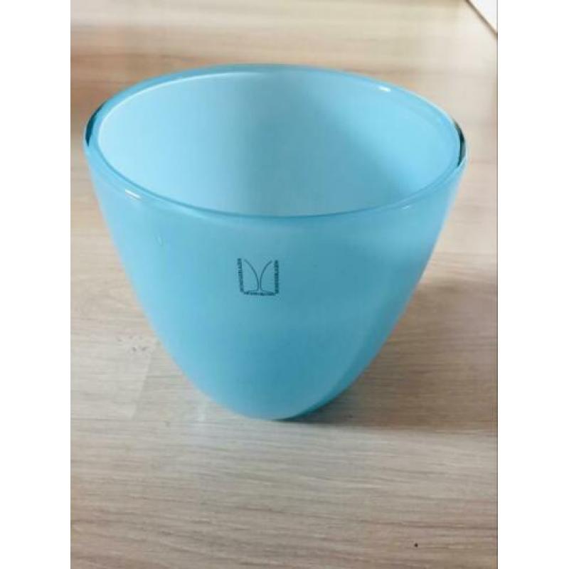 Bloempot Vaas Glas Mondgeblazen Licht Blauw