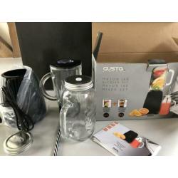 Gusta Mason Jar Blender Set zwart