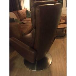 Himolla bruin leren relax stoel