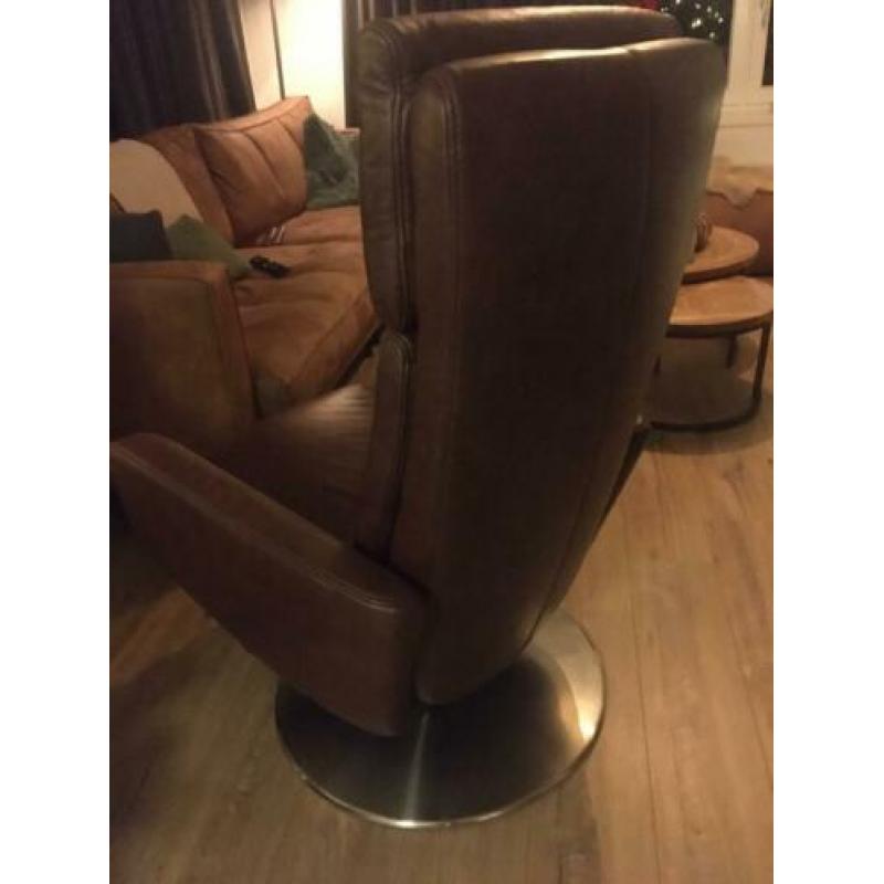Himolla bruin leren relax stoel