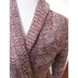 H10 lang vest YESSICA donker rood grijs maat M 38/40