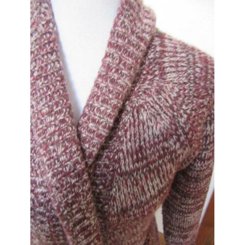 H10 lang vest YESSICA donker rood grijs maat M 38/40