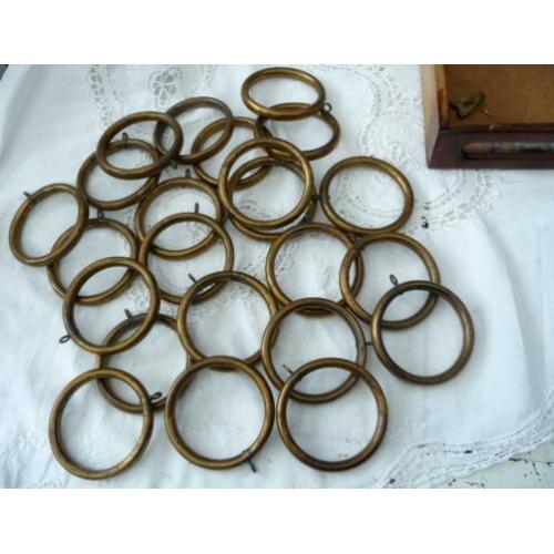 23 Antieke grote koperen ringen Gordijn ringen