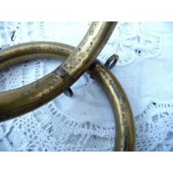 23 Antieke grote koperen ringen Gordijn ringen