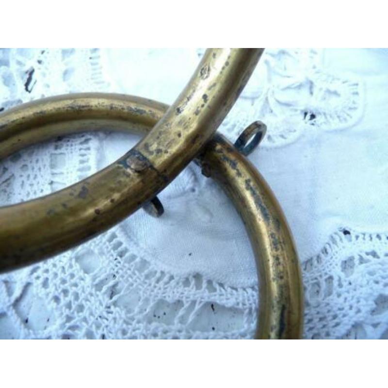 23 Antieke grote koperen ringen Gordijn ringen