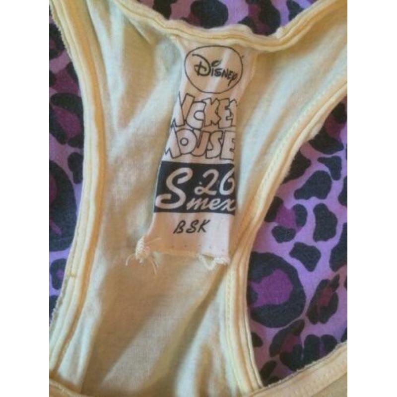 Meiden dames top tshirt geel disney Mickey Minnie mouse S