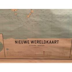 Oude schoolplaat Wereldkaart 160 x 240 cm