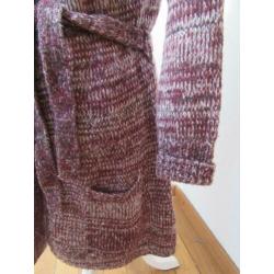H10 lang vest YESSICA donker rood grijs maat M 38/40