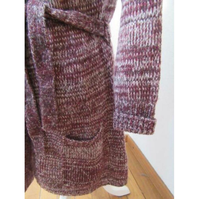H10 lang vest YESSICA donker rood grijs maat M 38/40