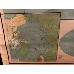 Oude schoolplaat Wereldkaart 160 x 240 cm