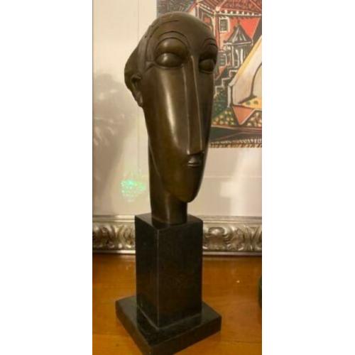 Amedeo Cl Modigliani(1884)In Brons gegoten"Vrouwenhoofd"Ges