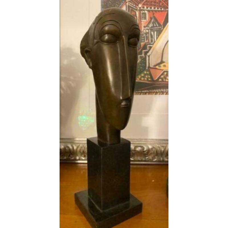Amedeo Cl Modigliani(1884)In Brons gegoten"Vrouwenhoofd"Ges