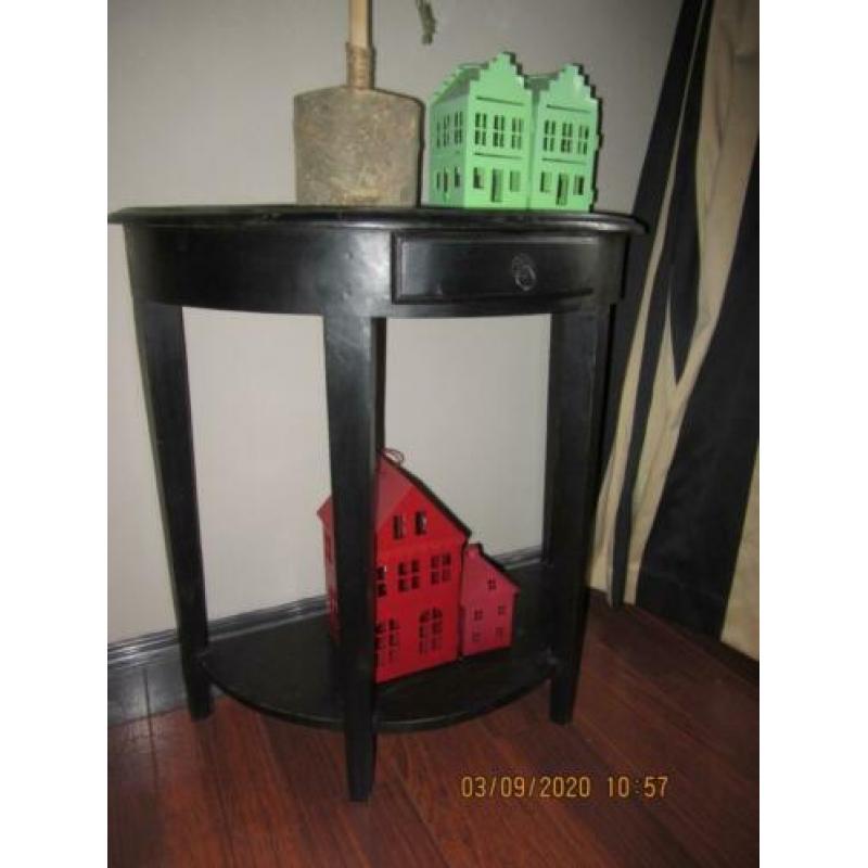 Zwarte Houten Sidetable/Wandtafel