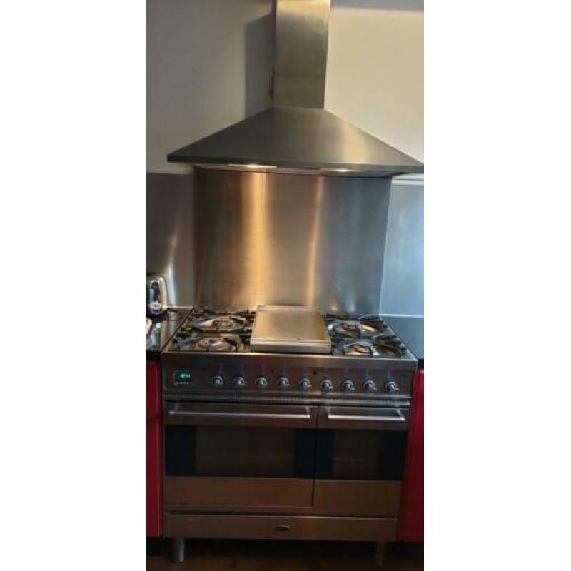 Boretti fornuis 90 cm en afzuigkap