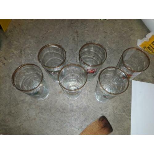 Heineken bierglazen Vintage . 6x Diverse opdruk
