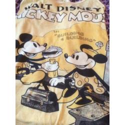 Meiden dames top tshirt geel disney Mickey Minnie mouse S