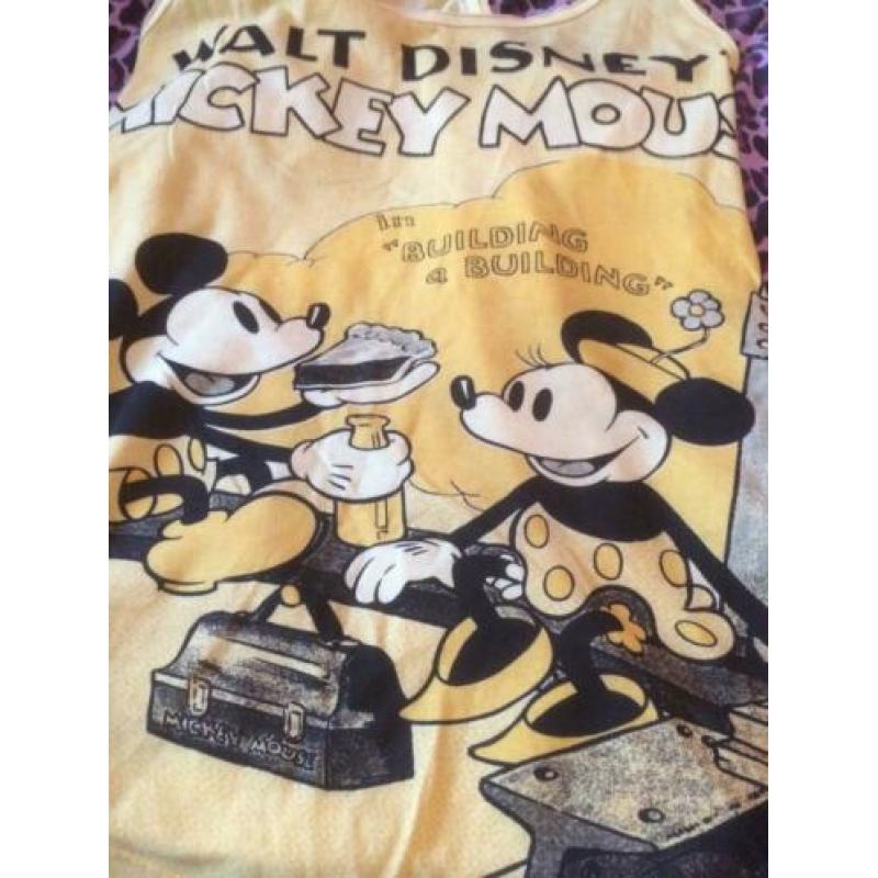 Meiden dames top tshirt geel disney Mickey Minnie mouse S