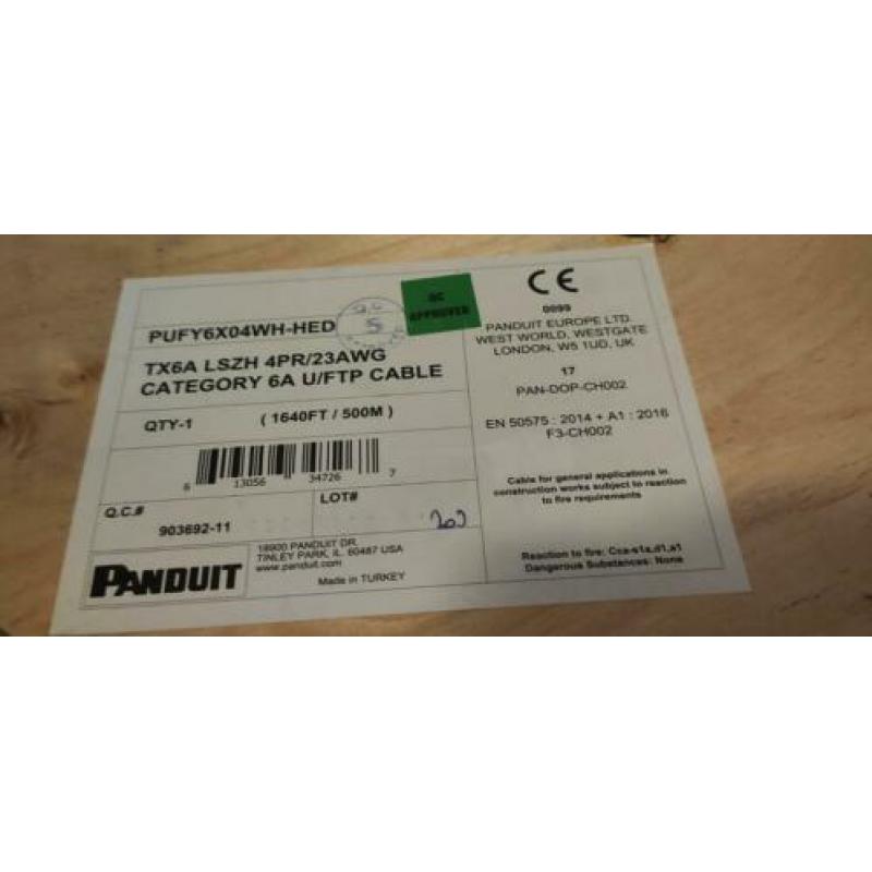 Panduit cat 6a u/ftp installatie kabel 500 meter
