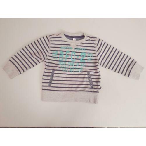 Babyface trui grijs strepen blauw maat 86