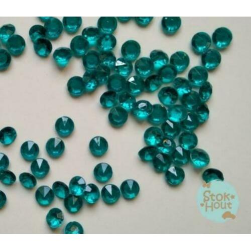 Mooie decoratie diamanten turquoise, 100st | Stokhout 66