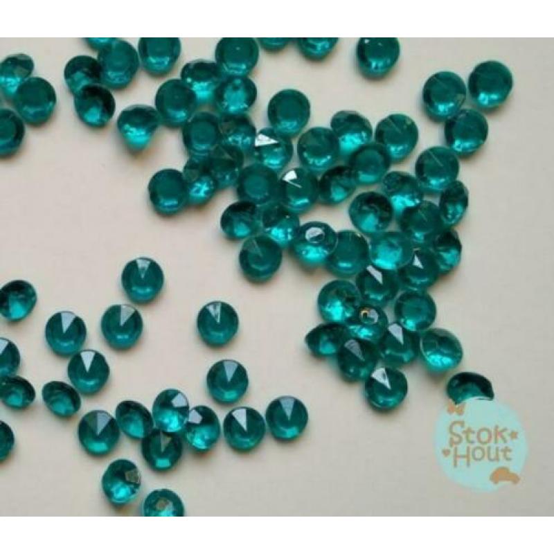 Mooie decoratie diamanten turquoise, 100st | Stokhout 66
